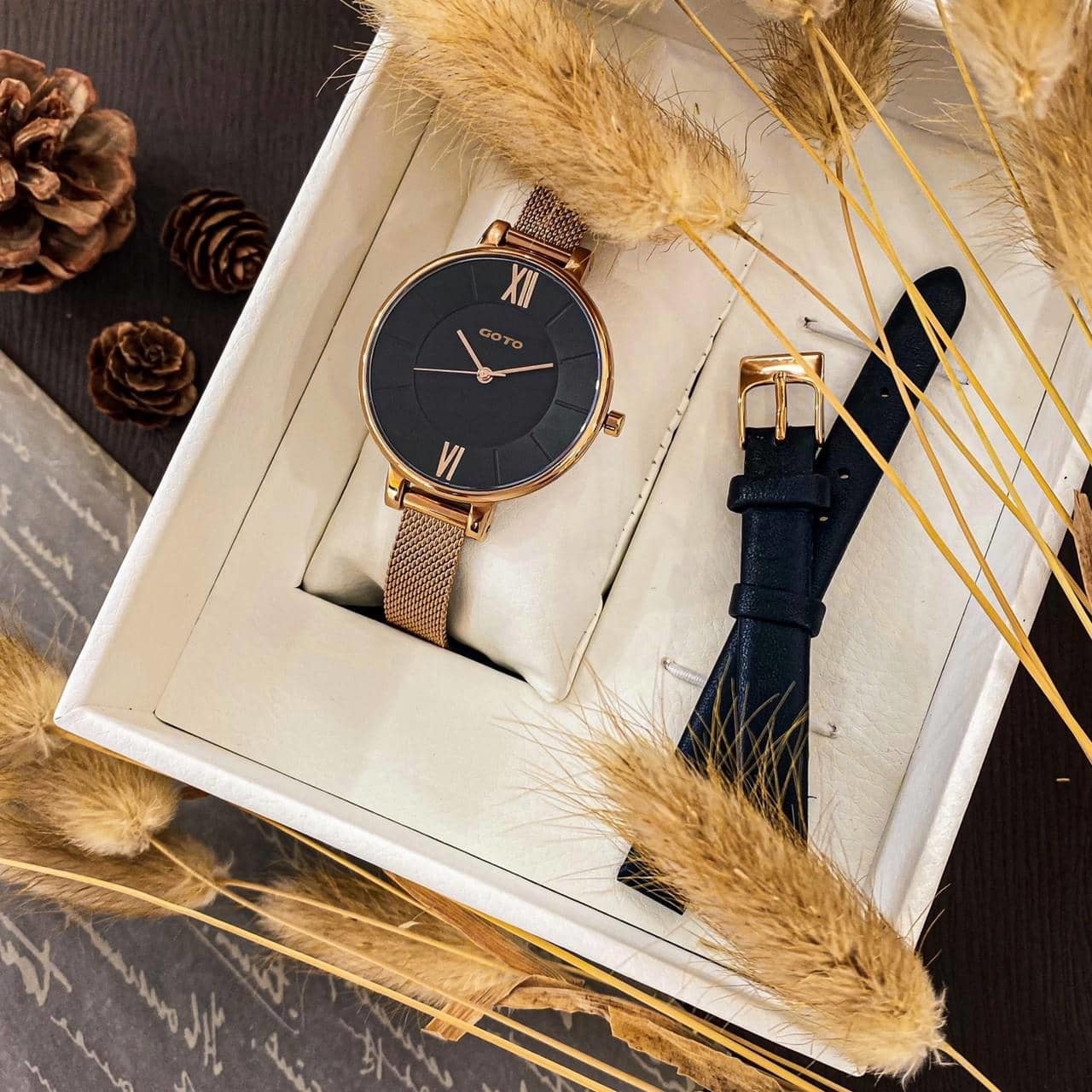【GOTO】新緣起不滅系列 玫瑰金色米蘭帶套組 GM2040L-44-341-1 36mm 現代鐘錶