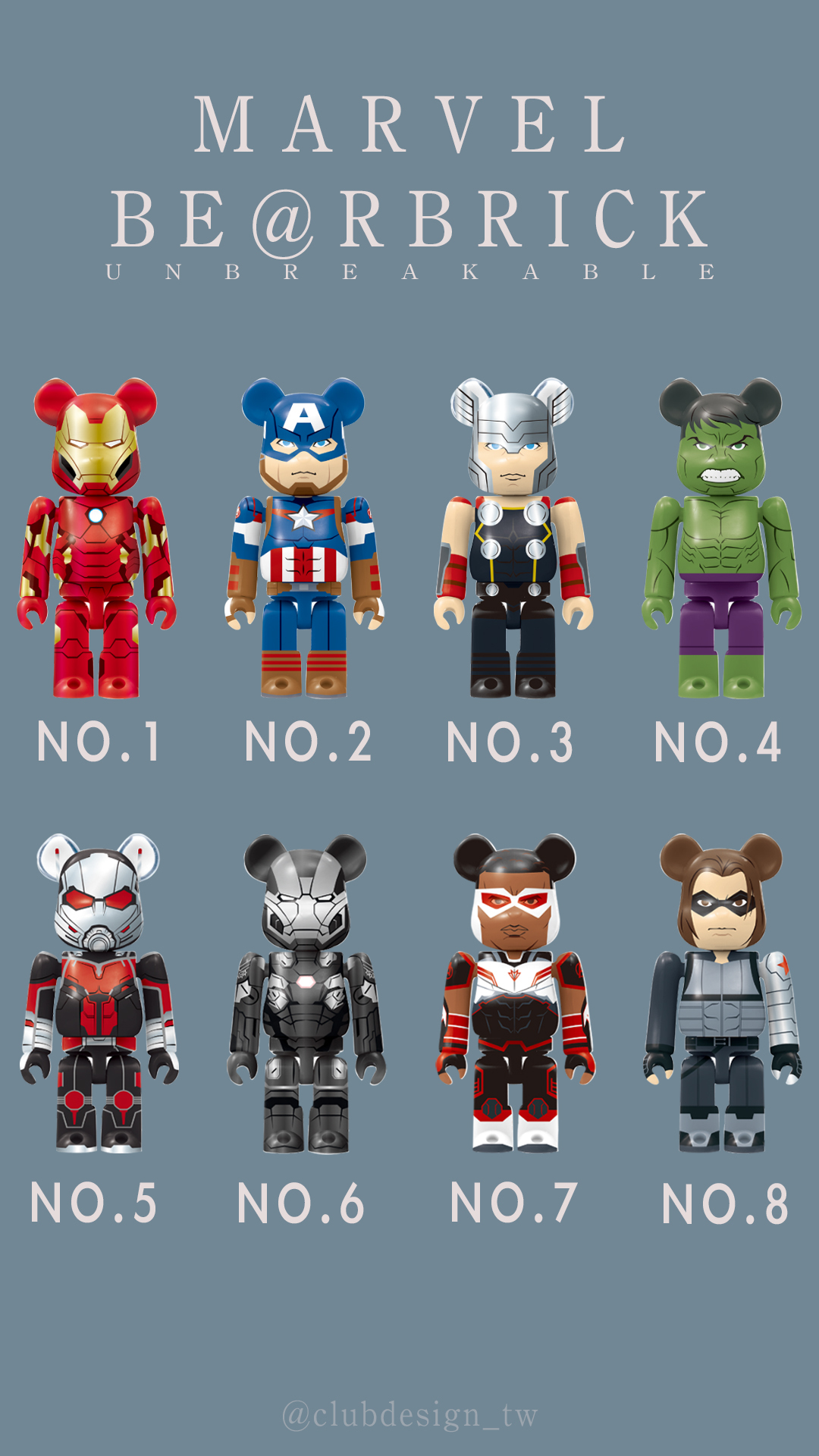 MARVEL X BE@RBRICK UNBREAKABLE 2021 漫威 一番賞 100%