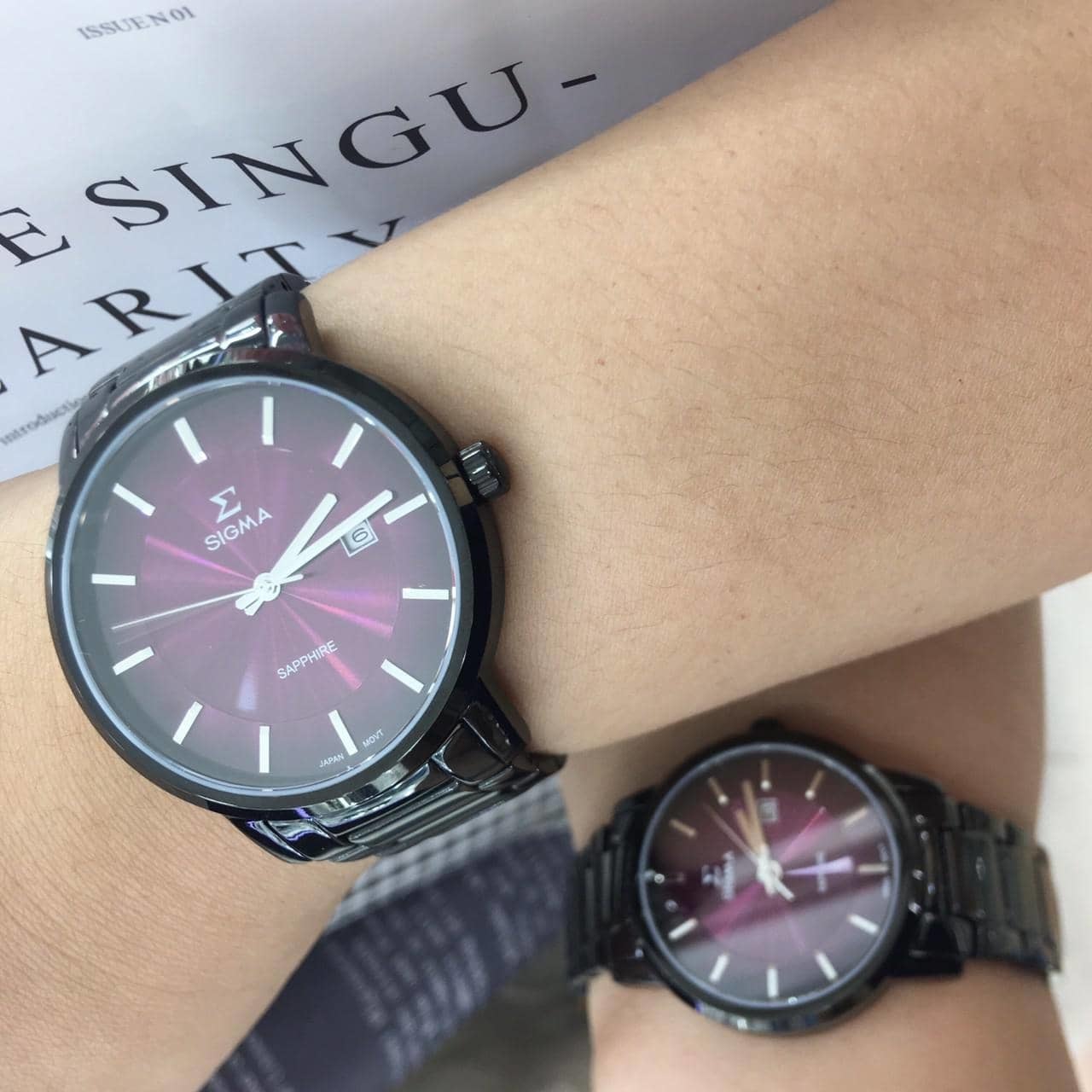 【SIGMA】簡約時尚情人對錶 1122M-B15 (40mm) / 1122L-B15 (30mm) 現代鐘錶