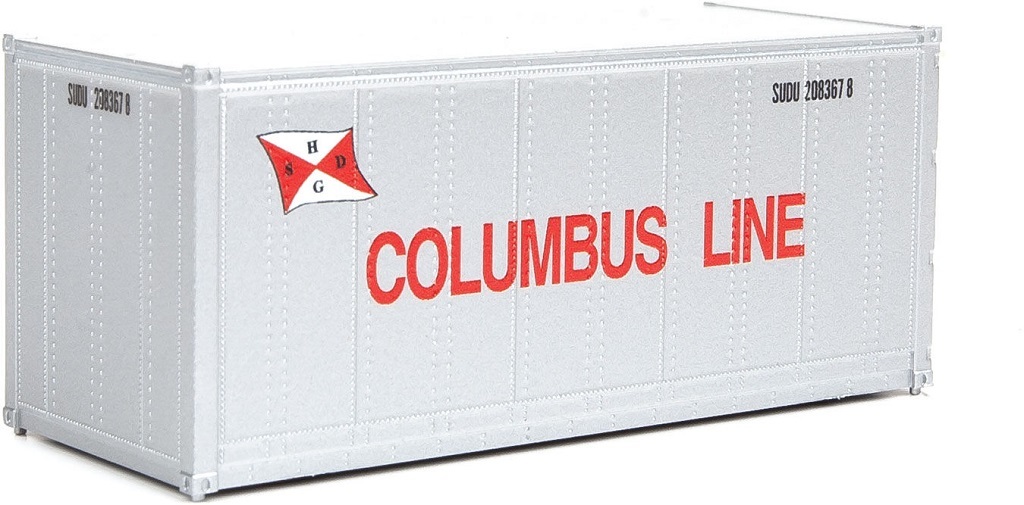 SceneMaster 949-8663 HO規  Columbus Line 20呎 貨櫃.白