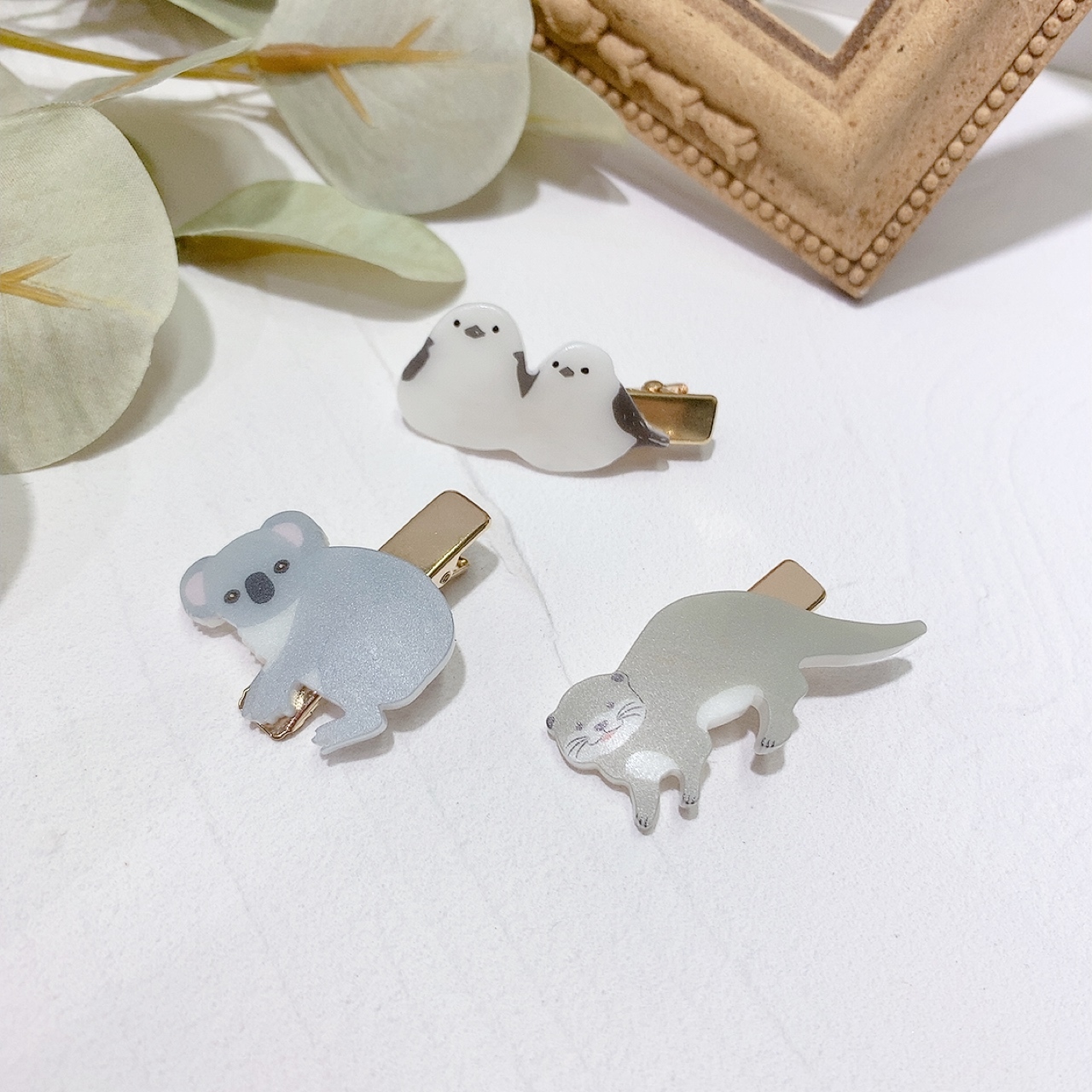 動物x花圖案髮夾set