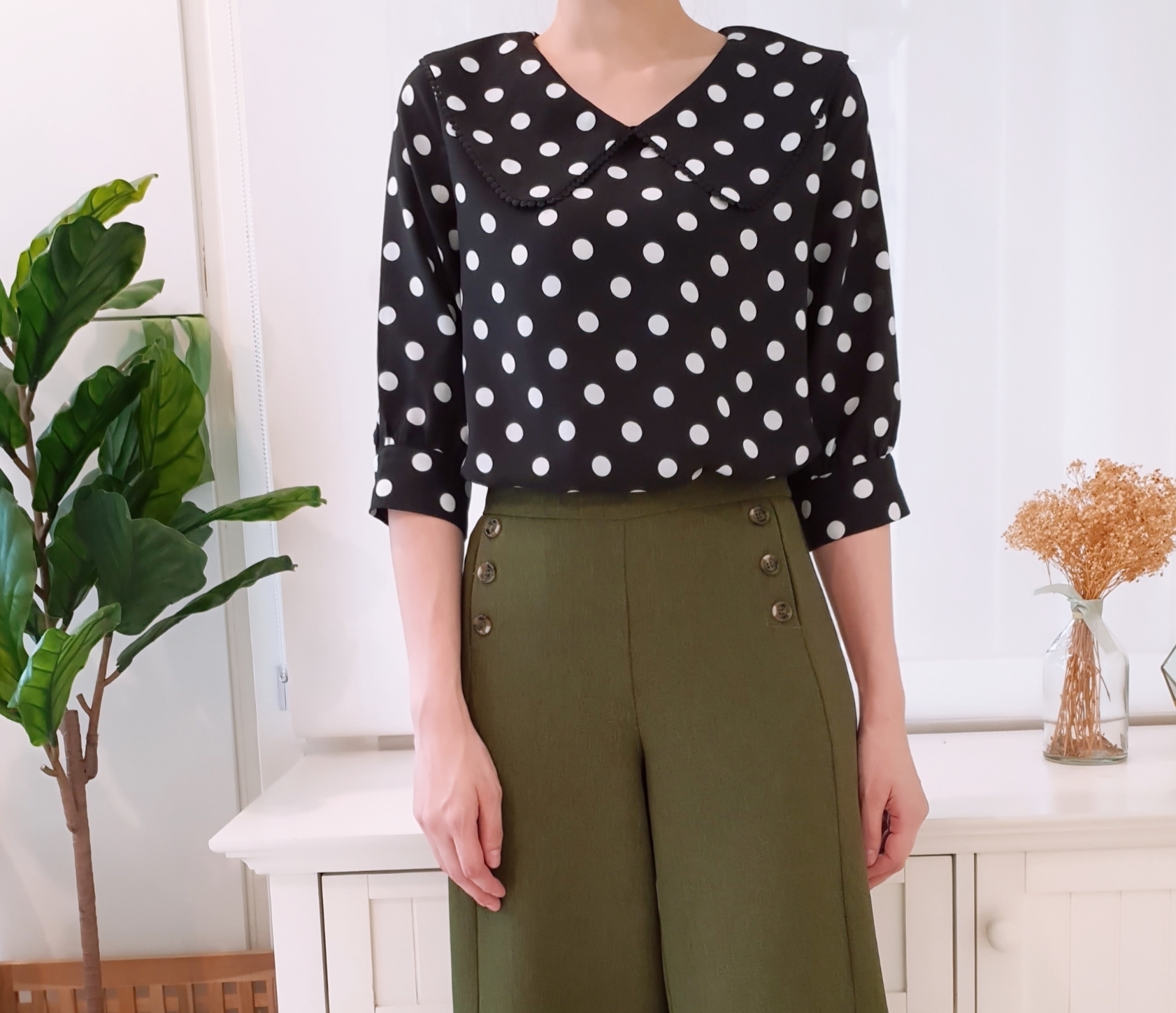 POLKA DOT PETER PAN COLLAR BLOUSE