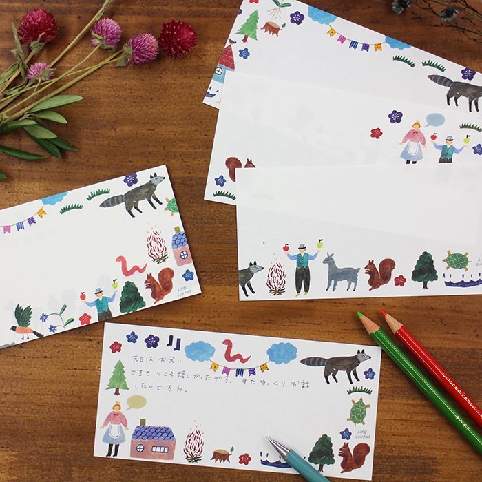 布川愛子:城鎮 Village 和紙一筆箋 日本表現社