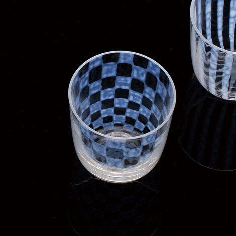 廣田硝子 TOWA 大正浪漫硝子 平底玻璃杯 市松