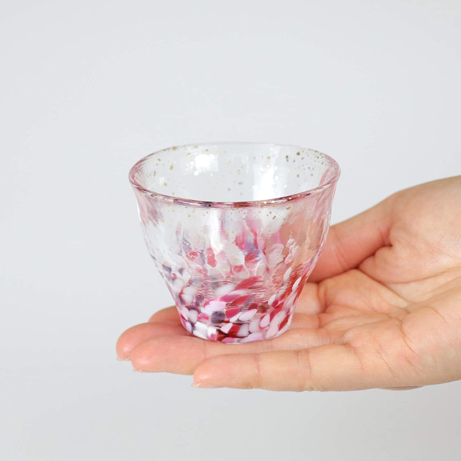 津輕玻璃 金彩杯 落櫻