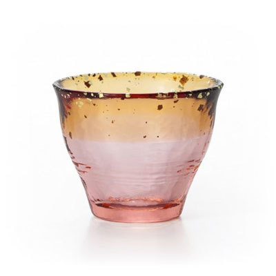 津輕玻璃  金彩杯 茜空