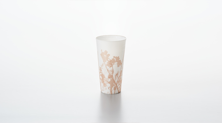 やま平窯 蛋殼Tumbler杯 M(雕花粉)