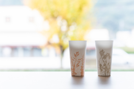 やま平窯 蛋殼Tumbler杯 M(雕花粉)