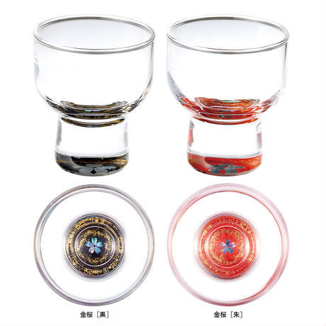 天野漆器 櫻花酒杯(朱/鑲貝)