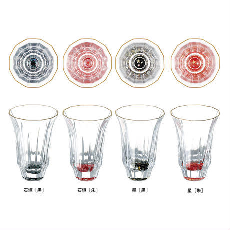 天野漆器 石垣金杯 萬花筒系列 (黑/鑲貝)