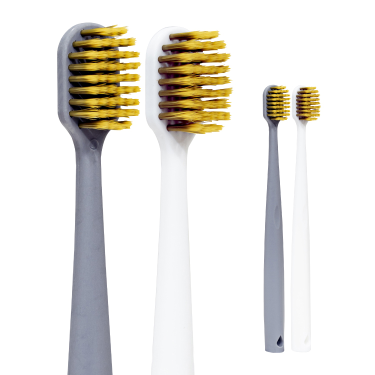 六列寬版柔毛牙刷 ( 2入/灰白各一 )