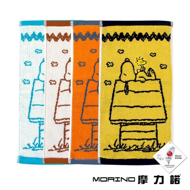【MORINO摩力諾】SNOOPY史努比純棉撞色緹花童巾4入組- (經典款/麻吉款/棒球款/愛心款(4色可任選/4款單色各1)