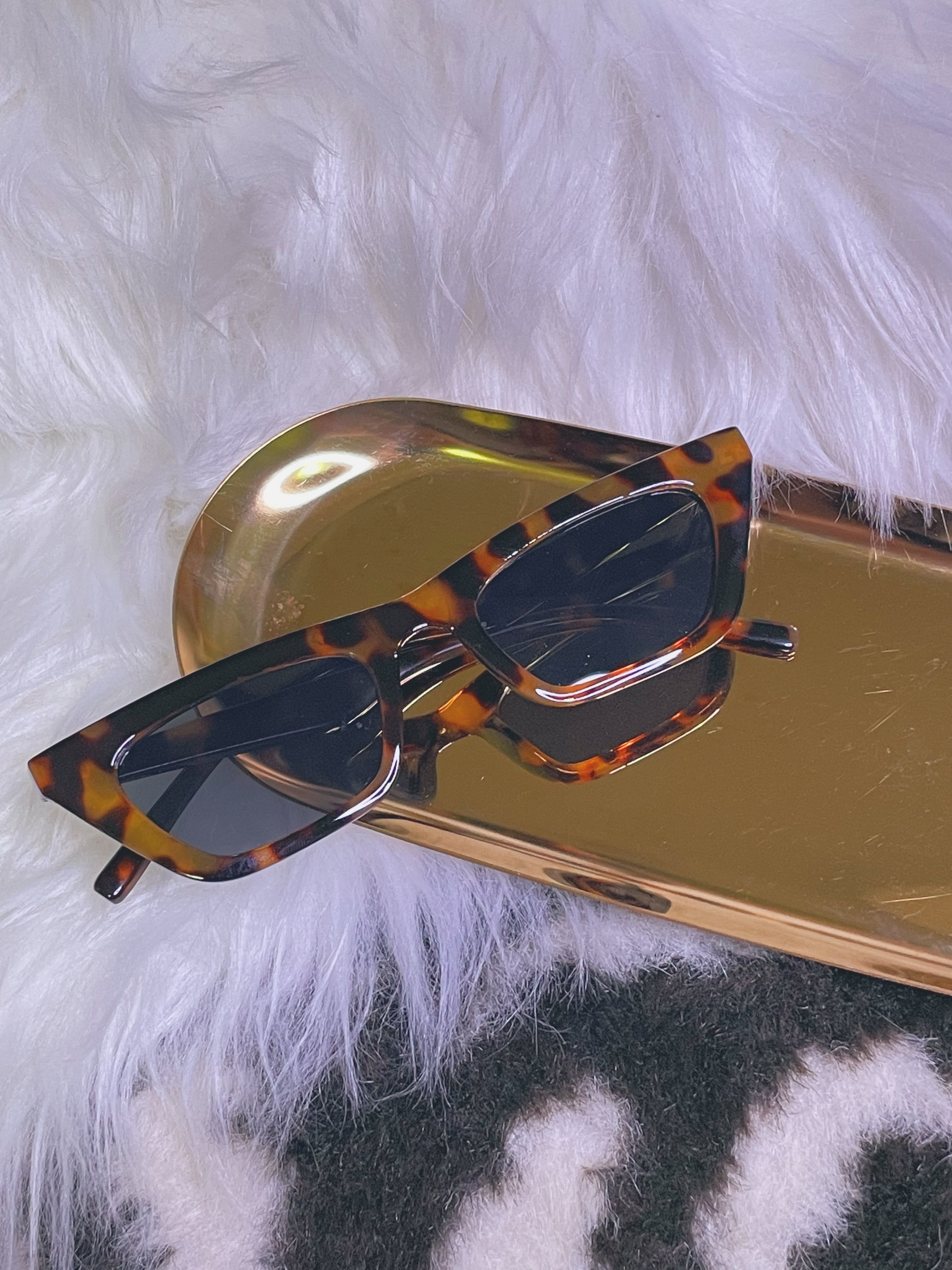 復古小框豹紋墨鏡