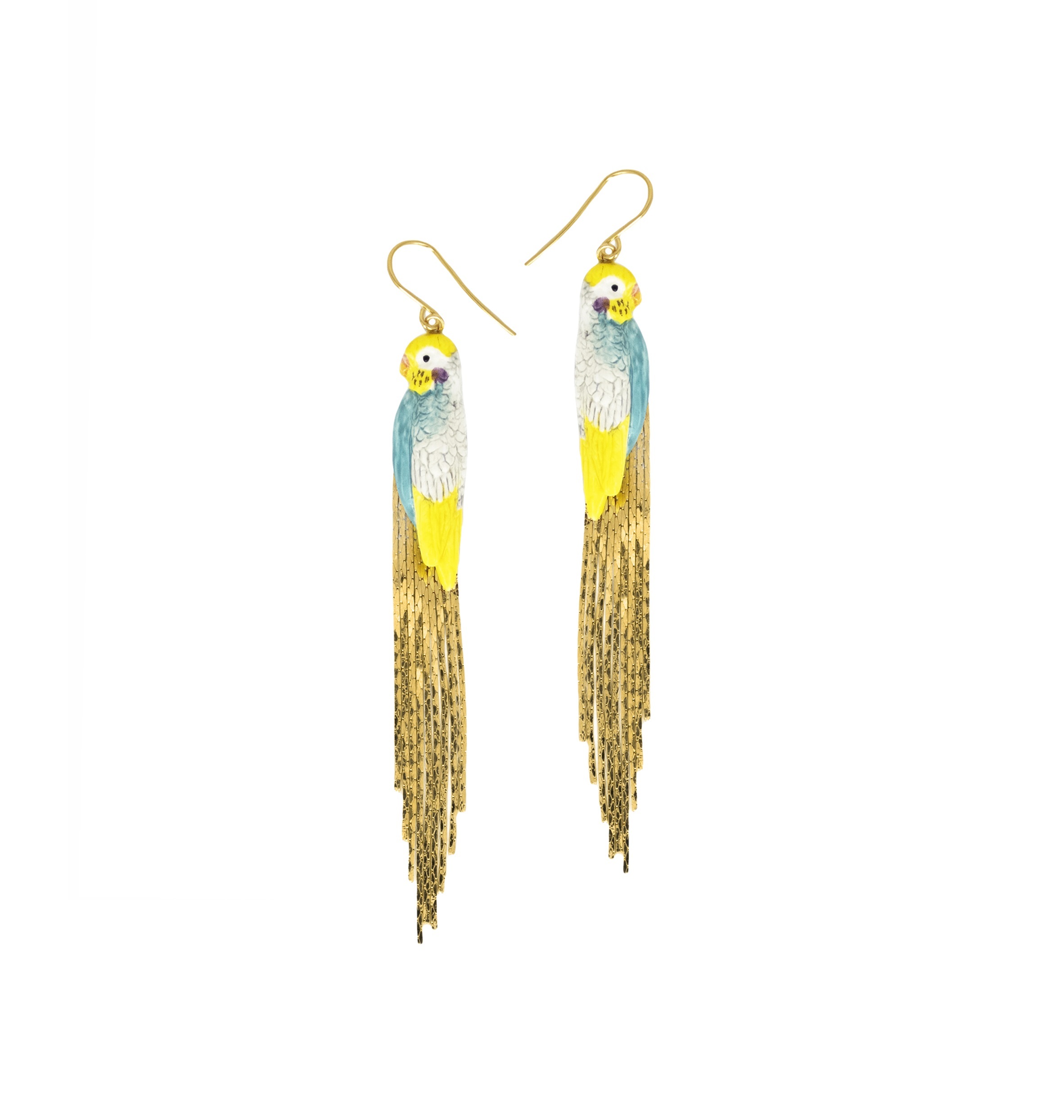 NACH 耀眼鸚鵡流蘇耳環