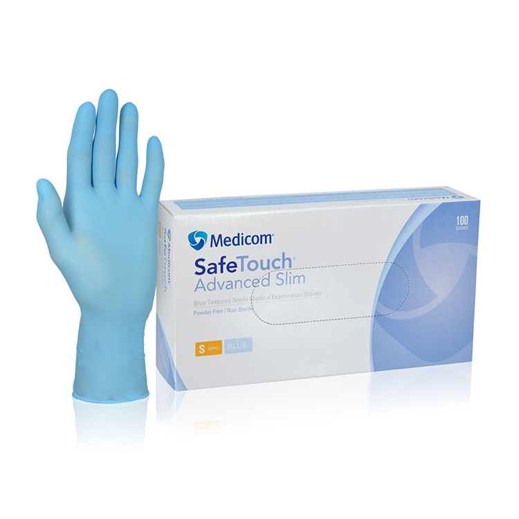 Medicom 麥迪康 - Safetouch Advanced Slim 無粉丁晴手套 (藍色, 細~中) | 100隻