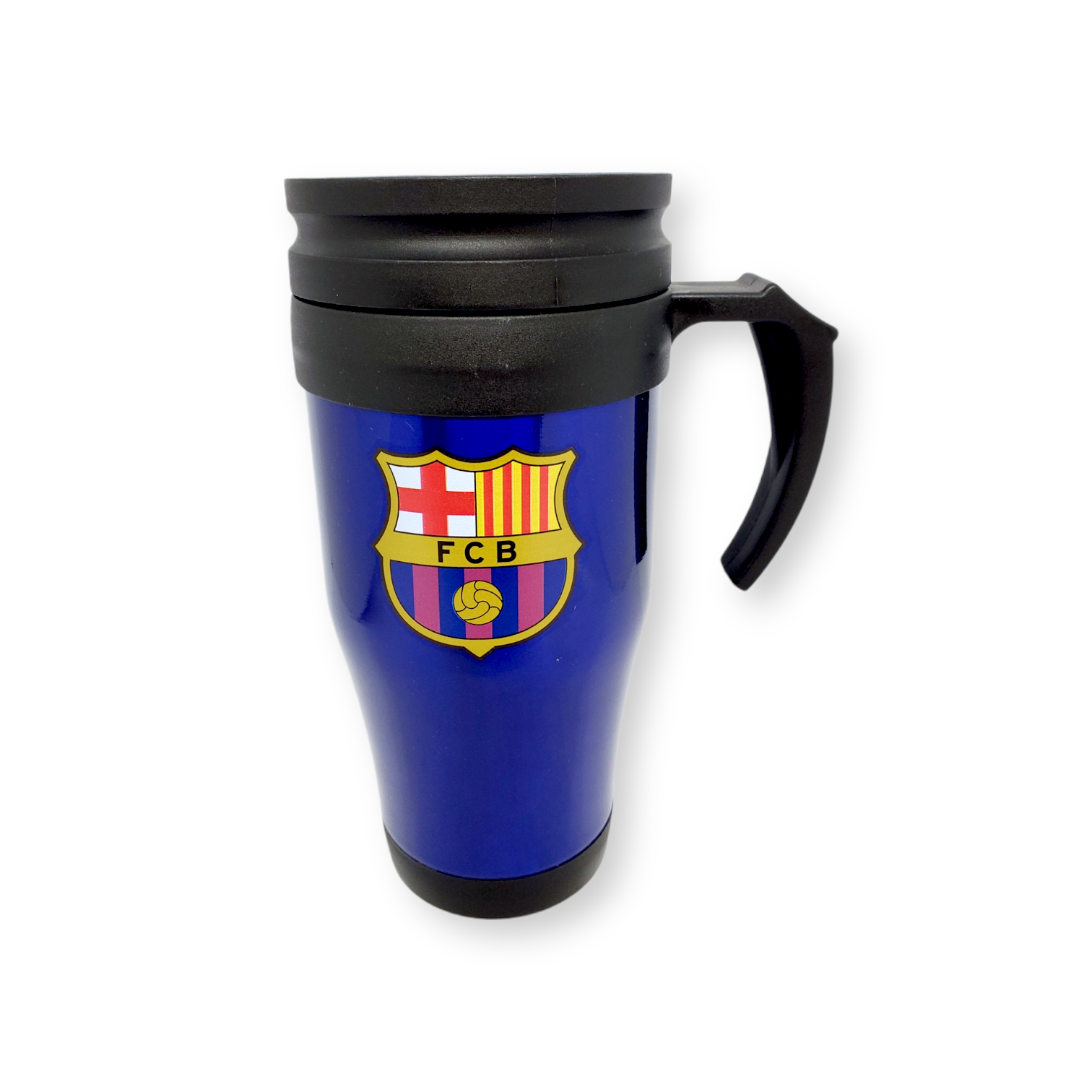 巴塞隆拿藍色金屬有柄咖啡杯