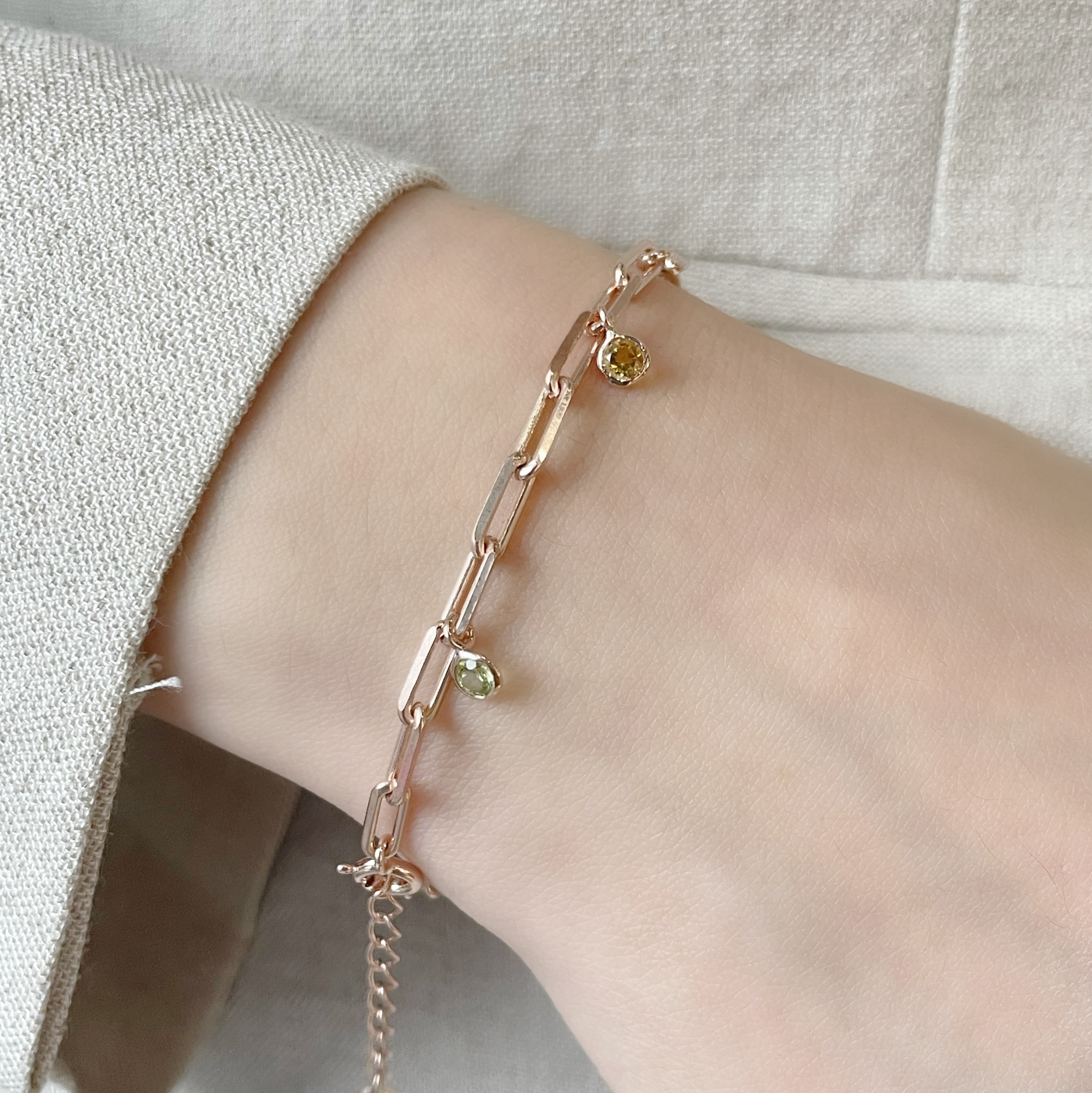 Heavy Long Box小圓彩寶手鏈