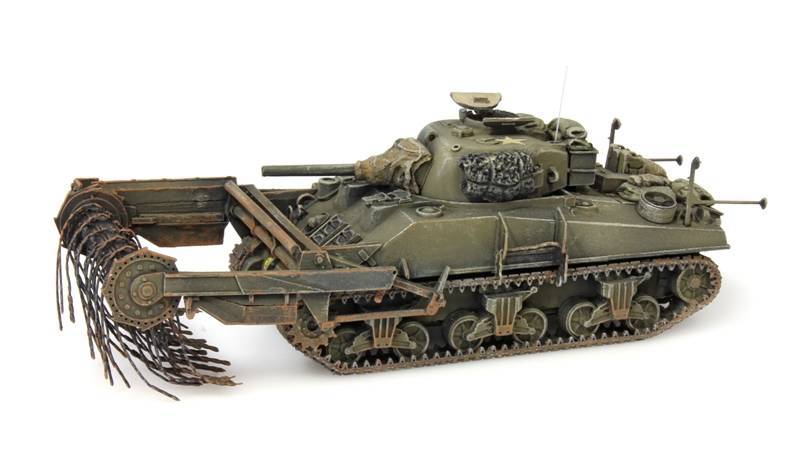 Artitec 387.117 HO規 UK/US Sherman M4A4 crab mine clearing tank 雪曼坦克