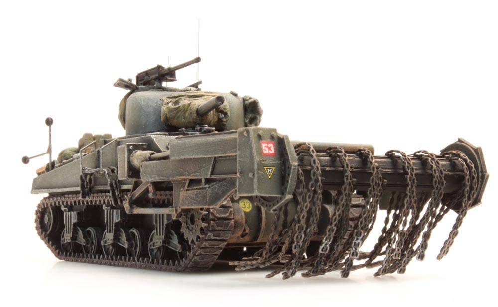 Artitec 387.117 HO規 UK/US Sherman M4A4 crab mine clearing tank 雪曼坦克
