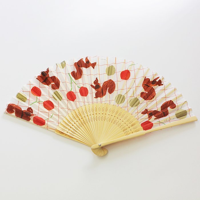 西淑:小松鼠 扇子 絲質扇子 摺扇 日本表現社