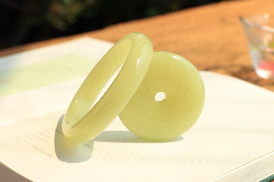 和田玉黃口套鐲 57.5mm, 天然和田玉軟玉