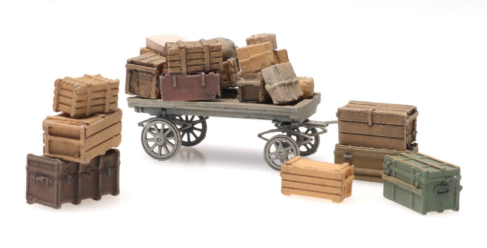 Artitec 387.451 HO規 general cargo with cart 貨物+推車