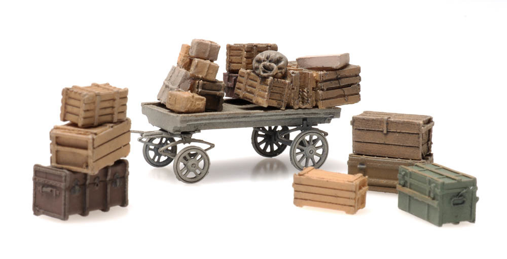 Artitec 387.451 HO規 general cargo with cart 貨物+推車