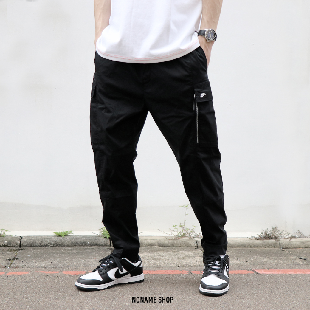 NIKE NSW 口袋 拉鍊 工裝 長褲 黑 (男款)