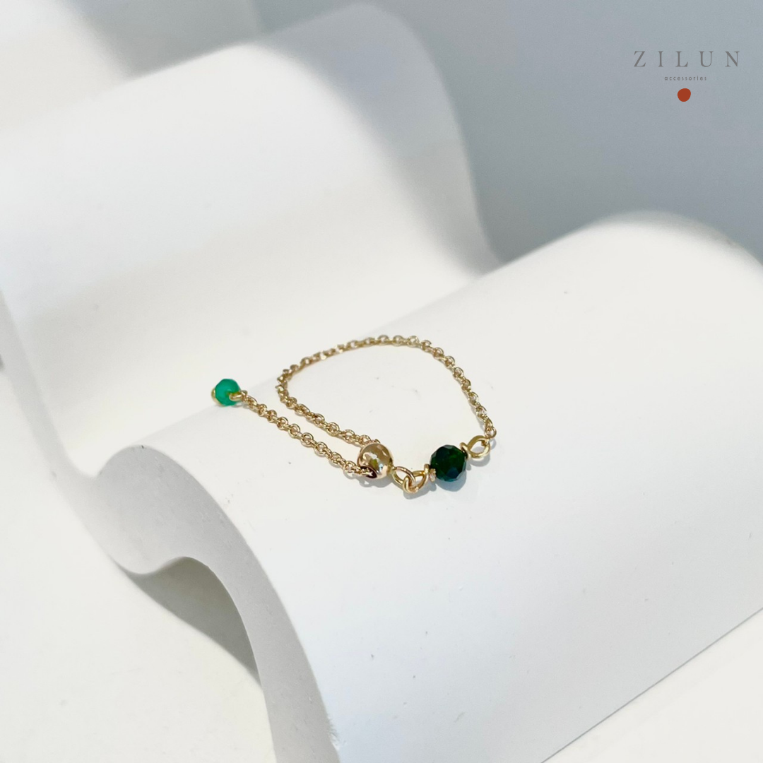 │輕奢│一抹森林綠 • 可調式鍊戒 • 戒指 • 14K注金 • 14kgf