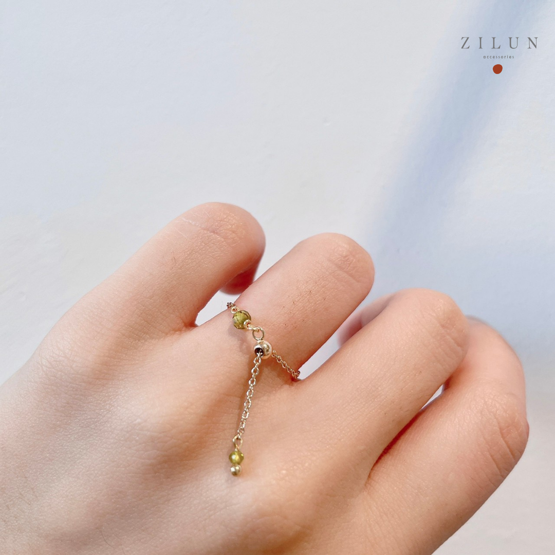 │輕奢│一抹橄欖綠 • 可調式鍊戒 • 戒指 • 14K注金 • 14kgf