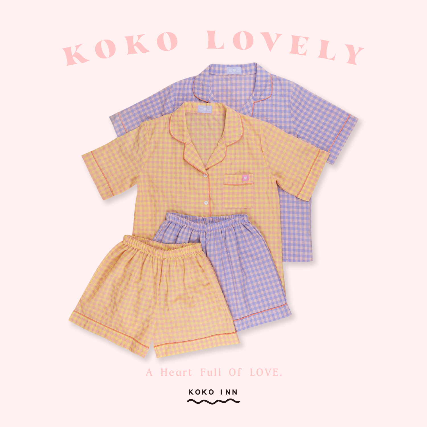 KOKO LOVELY 格子成套睡衣