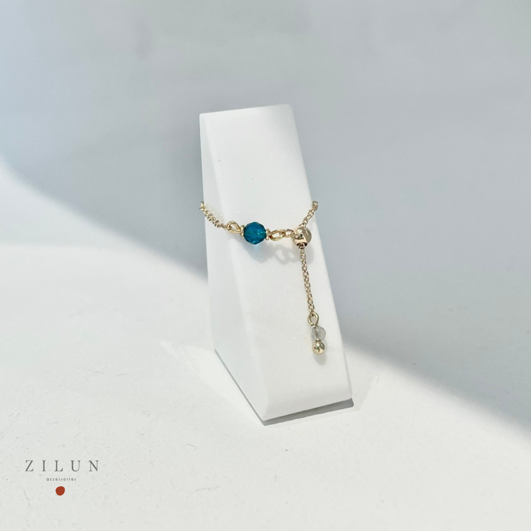 │輕奢│一抹湖水藍 • 可調式鍊戒 • 戒指 • 14K注金 • 14kgf