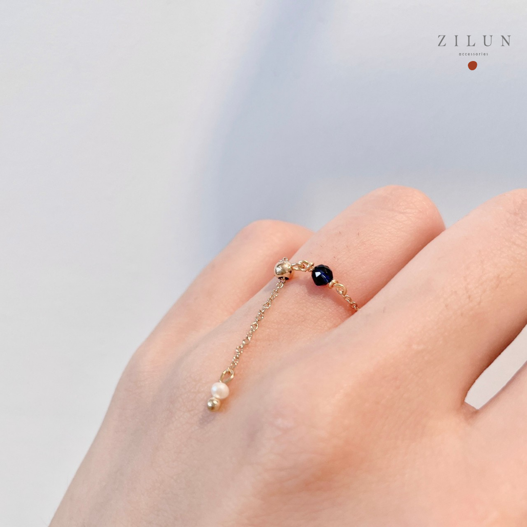 │輕奢│一抹深海藍 • 可調式鍊戒 • 戒指 • 14K注金 • 14kgf