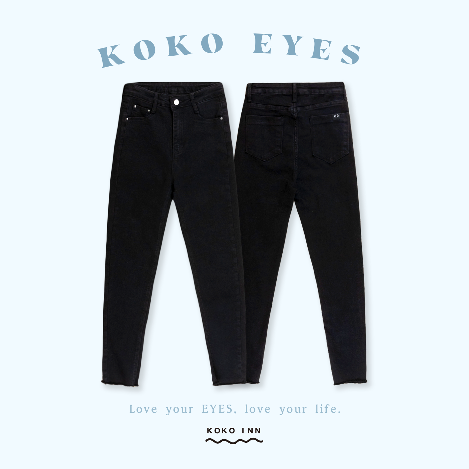 KOKO EYES 黑色彈力窄管褲