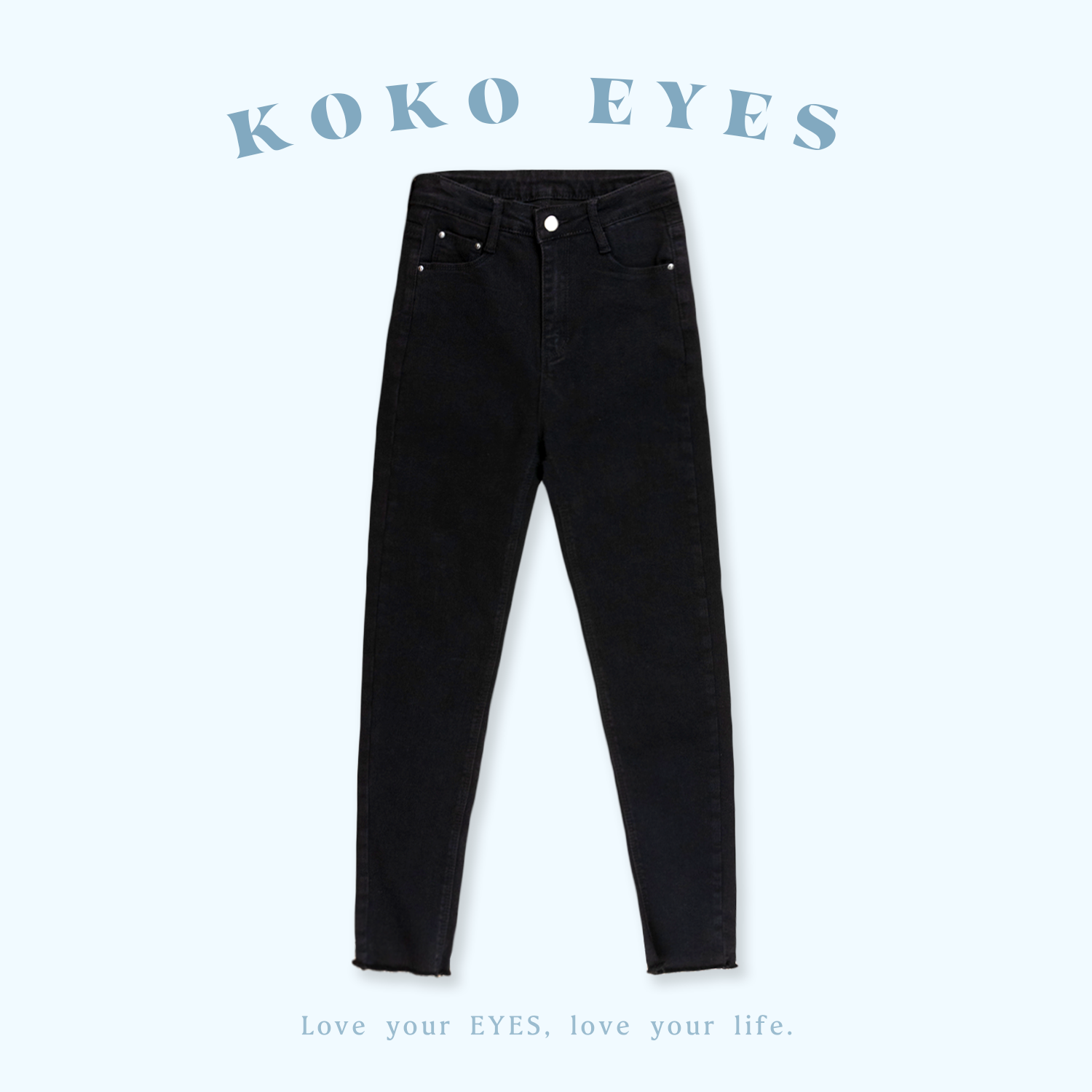 KOKO EYES 黑色彈力窄管褲
