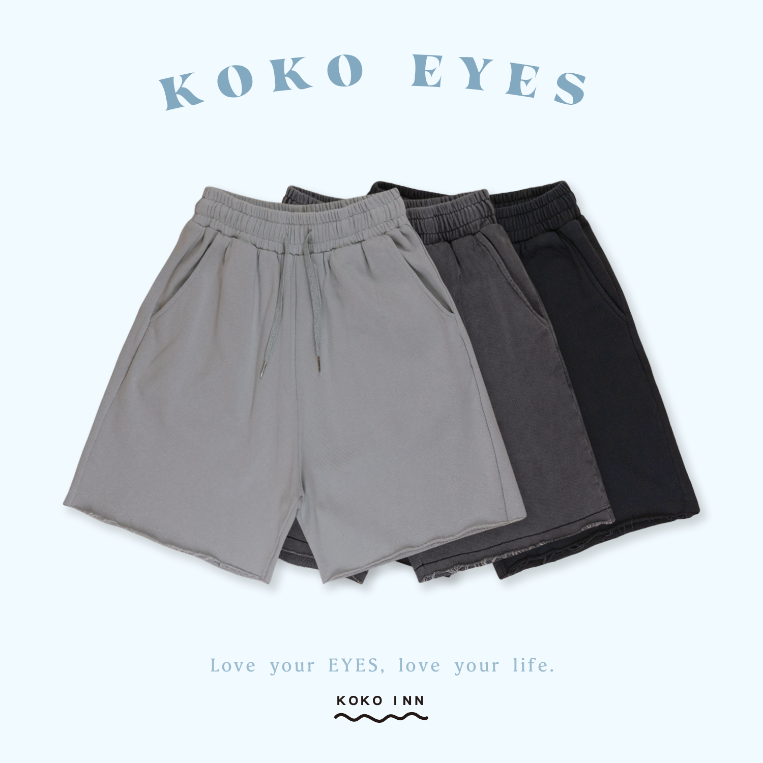 KOKO EYES 水洗不修邊棉短褲
