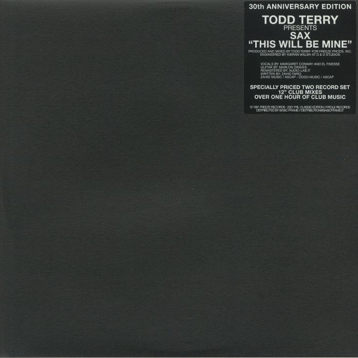 Todd Terry presents SAX: 《This Will Be Mine (30th Anniversary Edition) 》（2LP）