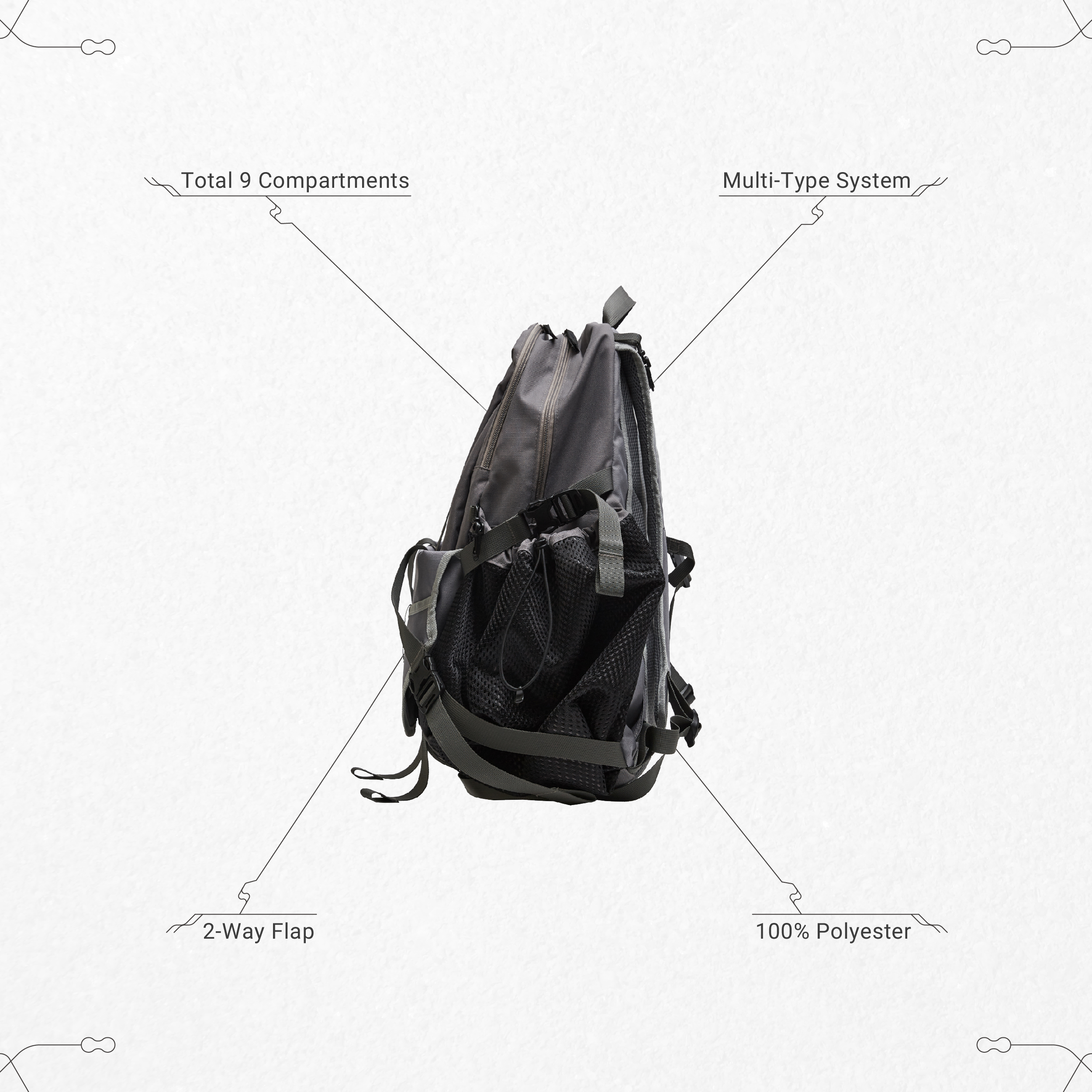 BP-L5” Mountaineering Backpack - Gray