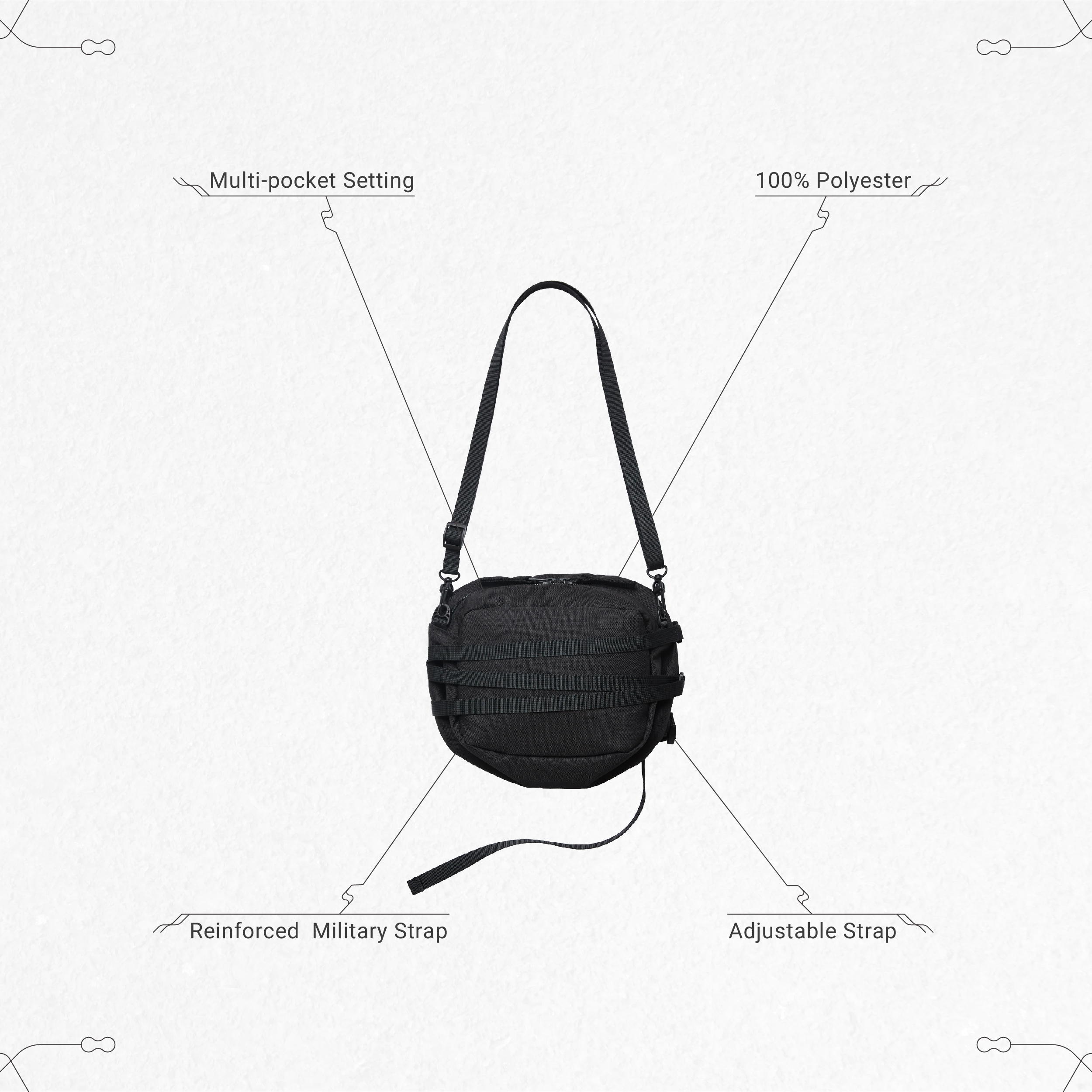 BP-Y6” Cross Sacoche - Black