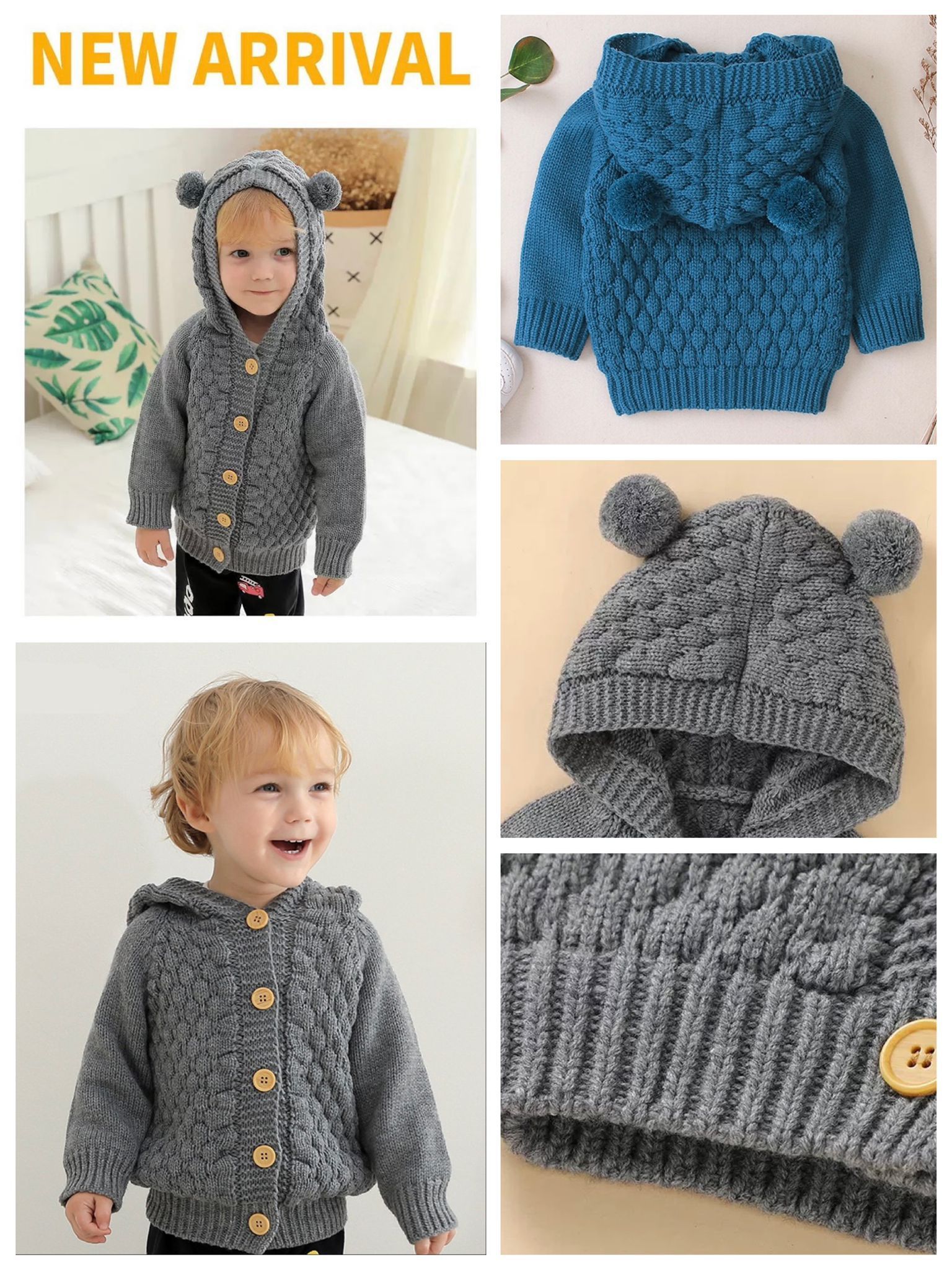 🔸歐美 小熊針織外套No.1096