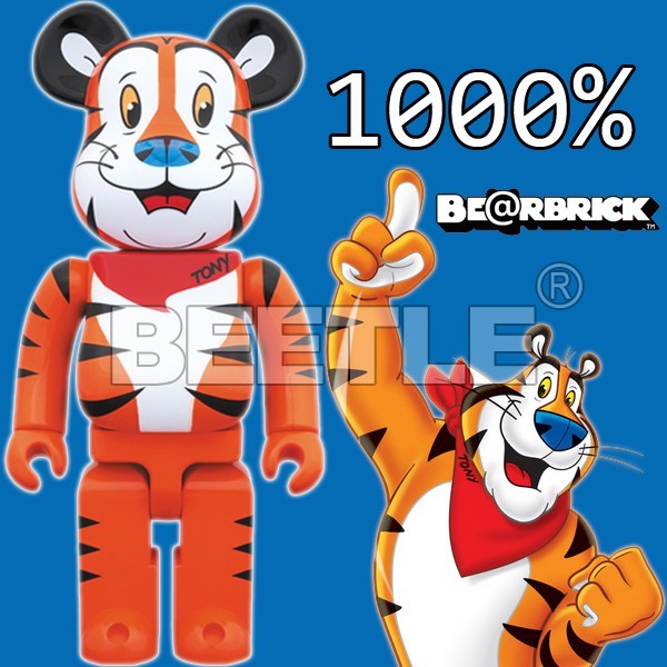 BEETLE BE@RBRICK 東尼虎家樂氏麥片TONY THE TIGER 庫柏力克熊1000%