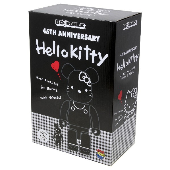 BEETLE BE@RBRICK HELLO KITTY 凱蒂貓45周年80年代黑白熊耳100 40