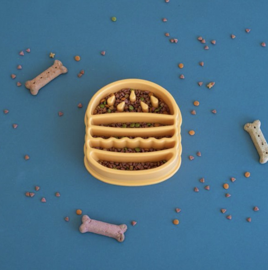 美國 ZippyPaws- Happy Bowl Hamburger 漢堡造型寵物慢食碗