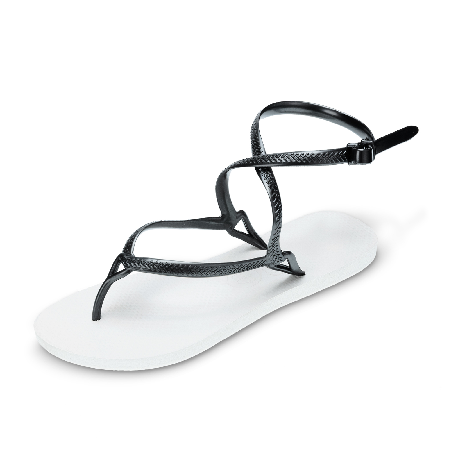 ROME羅馬涼鞋 女款Elegant雙色【牛奶白】黑鞋帶 腳型修長款