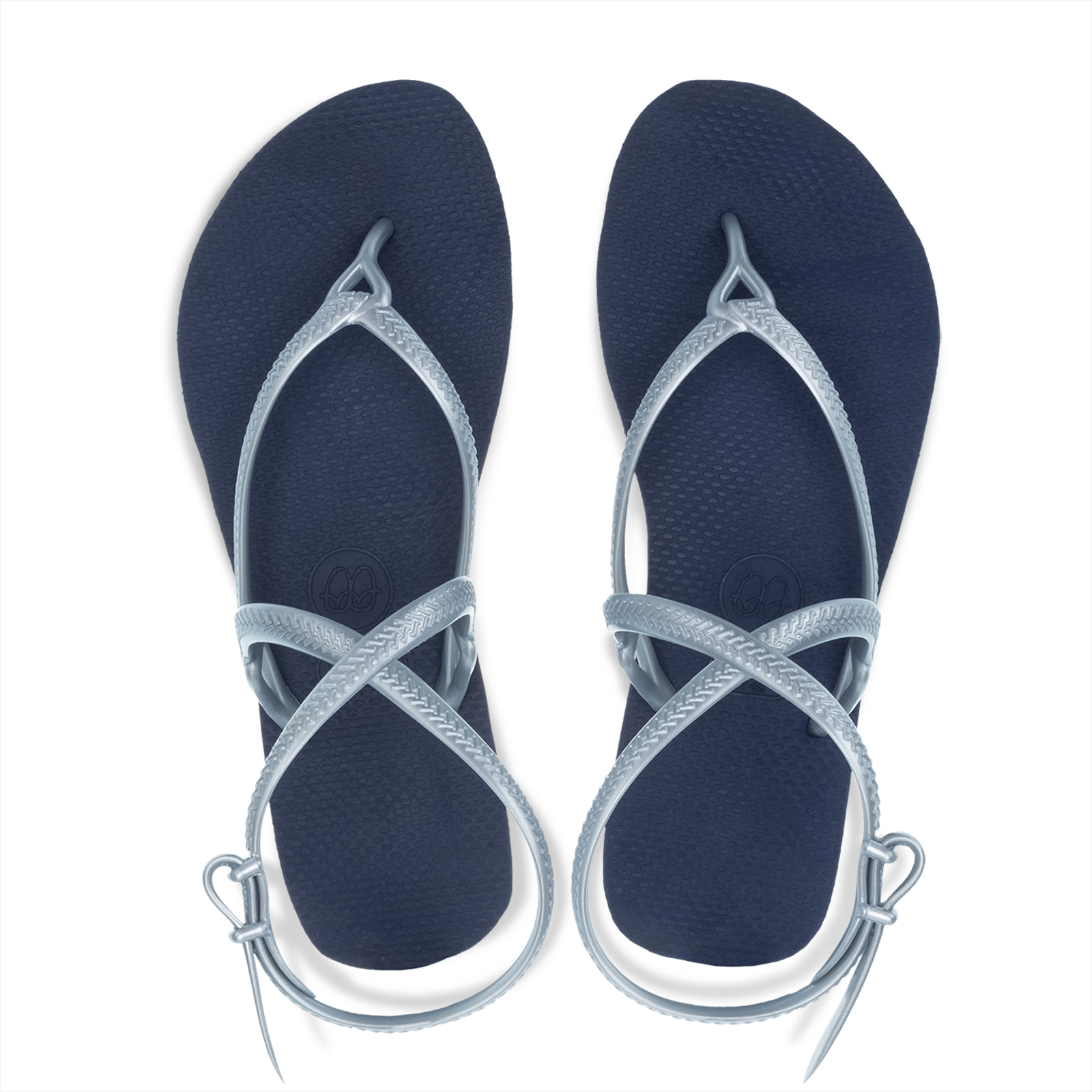 ROME羅馬涼鞋 女款Elegant雙色【藏青藍】灰鞋帶 腳型修長款