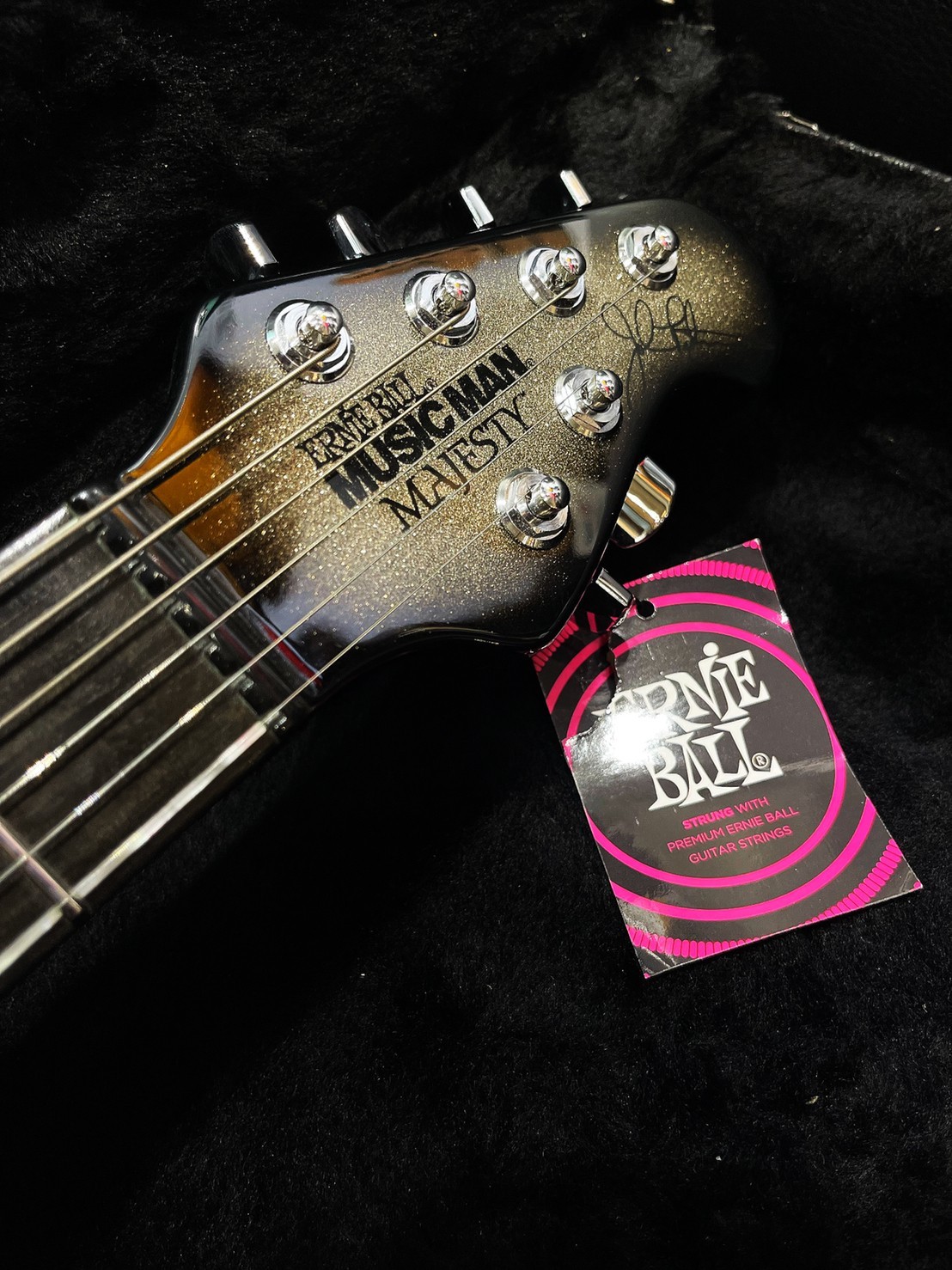 Ernie Ball Music Man Majesty John Petrucci signature guitar.