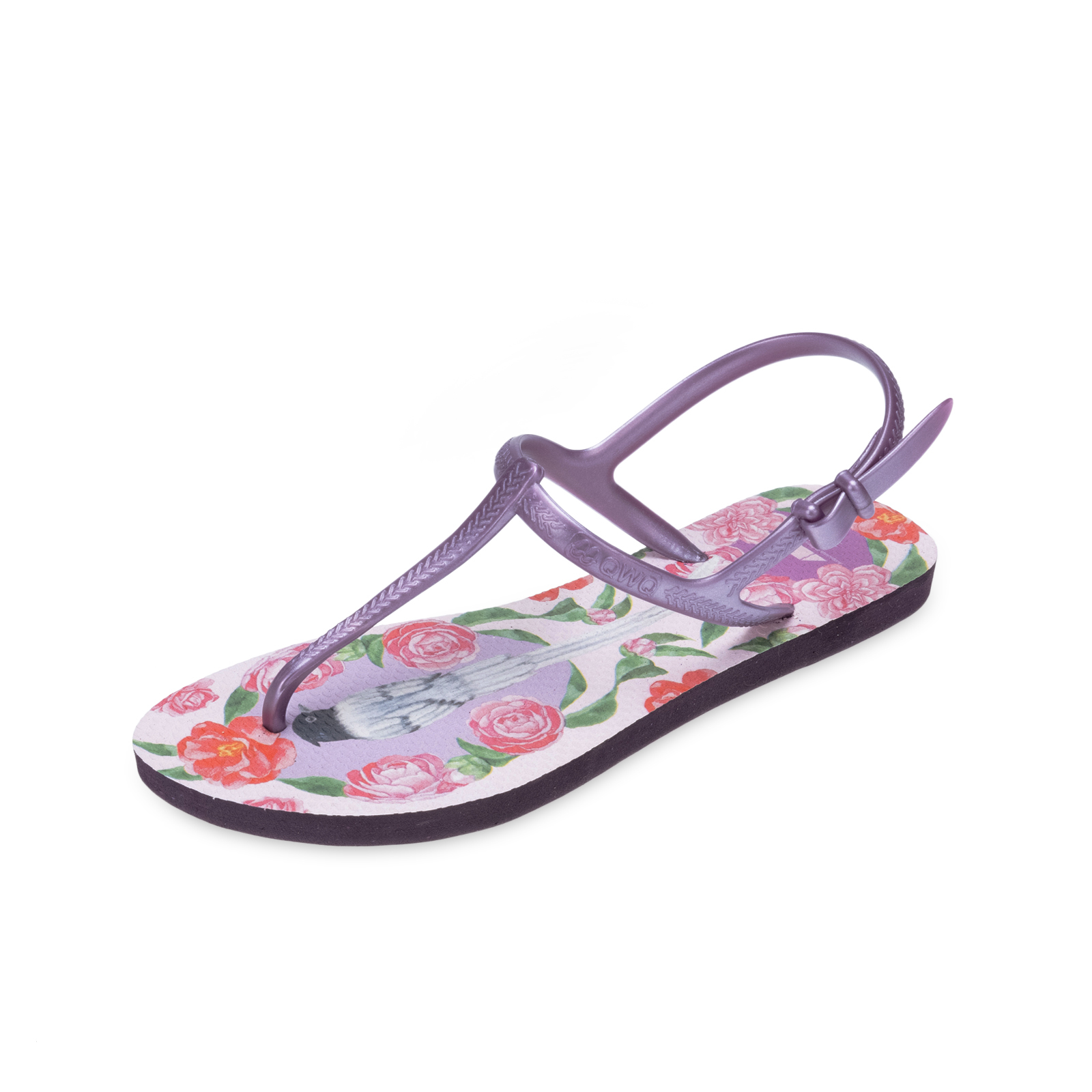 吉文考古-走花路系列 春光長壽 女款綁帶T字涼鞋  星空紫 腳型修長款