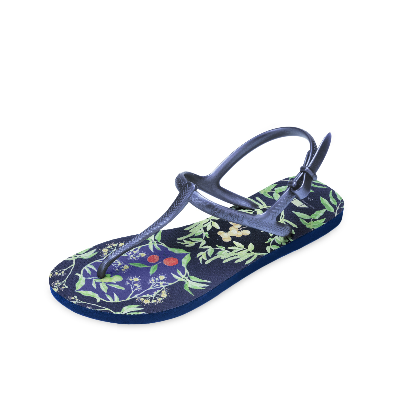 吉文考古-走花路系列 連中三元 女款綁帶T字涼鞋 藏青藍 腳型修長款