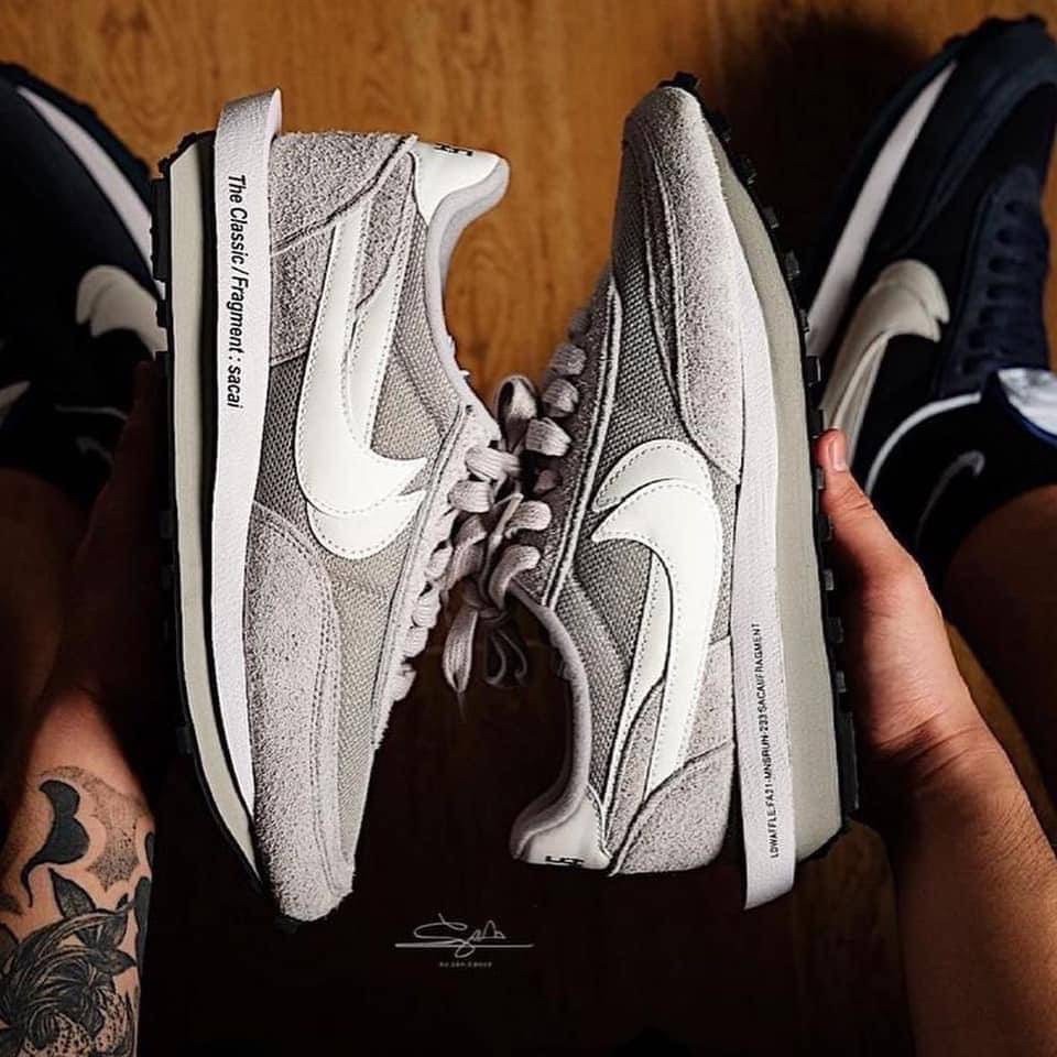 FRAGMENT × SACAI × NIKE LD WAFFLE  聯名限定 解構鞋 藤原浩 閃電 藍/灰