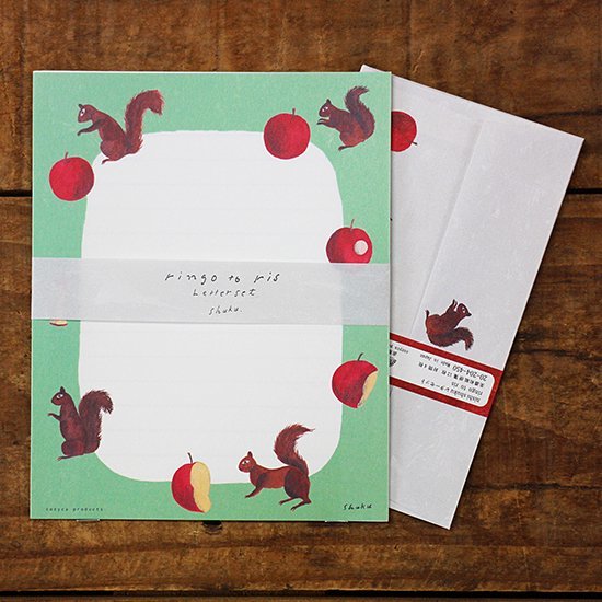 西淑:ringo to ris 和紙信紙信封組 日本表現社